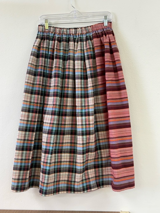 Handmade by Busara Dresses & Skirts - Mixed Plaid & Stripe A-Line or full Maxi Skirt in Multi-Color NWOT